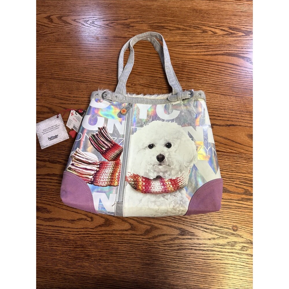 Fuzzy Nation Bichon Frise Dog Large Tote Purse Winter Fur Lined w/Tags 13"× 13"